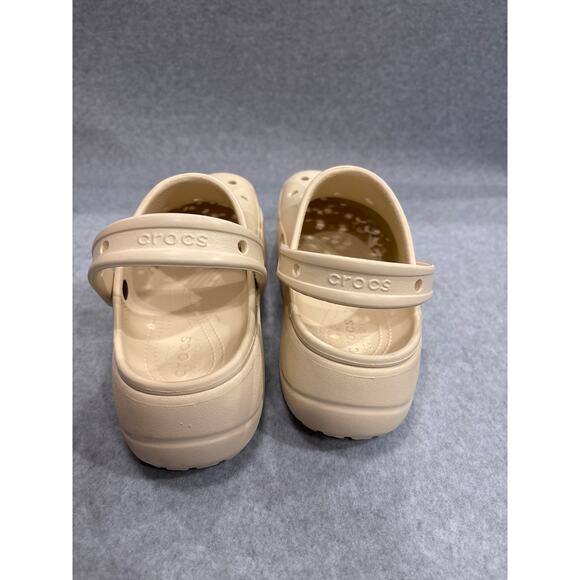 Crocs Baya Women's Size 10 Cream Lightweight Waterproof Slides Sandals Clogs - Picture 4 of 9